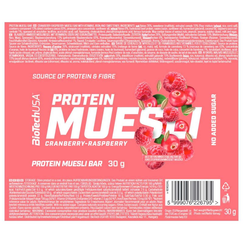 Barra de muesli com proteína