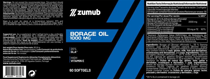 Óleo de Borragem 1000 mg